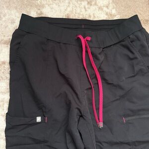 Fabletics Jogger Scrub Pants with Pink Detail